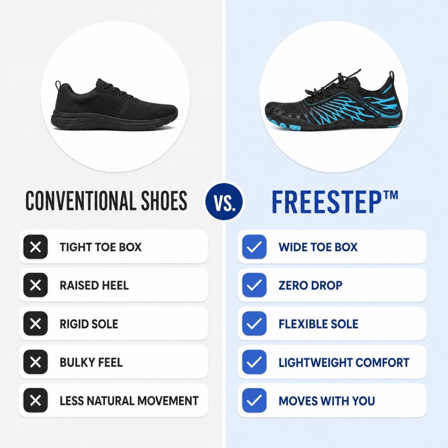 ELVORAE FreeStep | Zero-Drop Barefoot Shoes